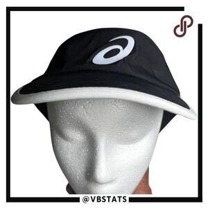ASICS Unisex Adjustable Performance Visor Black White Trim Unisex OS